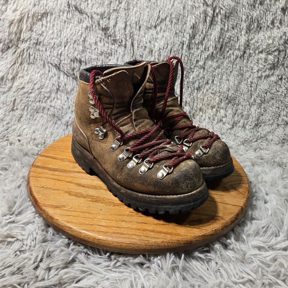 VTG Dexter Hiking Mountaineering Boots Vibram Sole Mens 5M Brown Leather Alpine